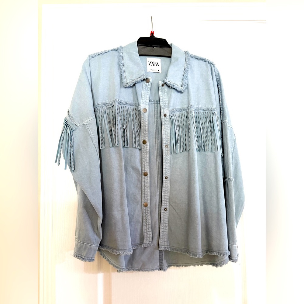 Zara Fringe Denim Jacket